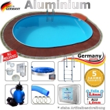 4,9 x 3,0 x 1,25 Alu Schwimmbecken Swimmingpool Komplettset