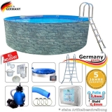 730 x 120 cm Poolset Stone Pool Steinoptik